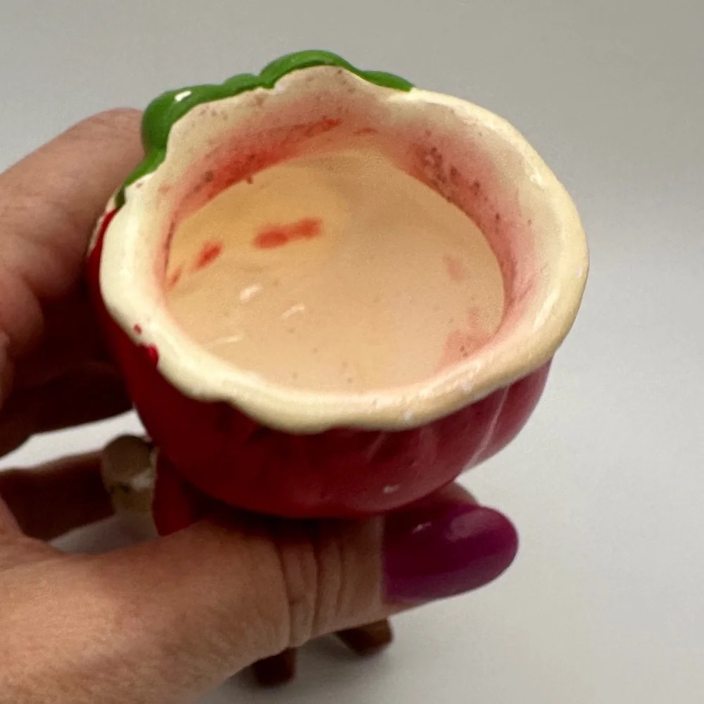 Vintage Lefton Girl on Winter‎ Sled Votive Candle Holder #7047, Japan, Holiday